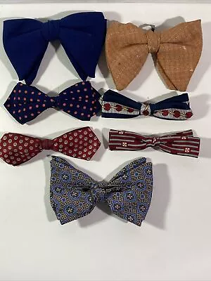 Vintage Bow Tie Lot Of 7 Royal Rust Resistant Clip On Bow Ties Ormond Sherman • $39.99