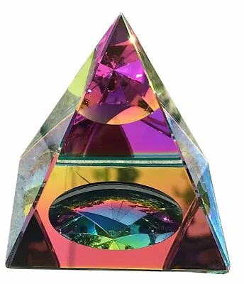 Crystal Iridescent Pyramid - Rainbow Colors 3.5  With Gift Box • $22.99