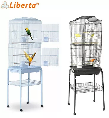 Liberta Lotus Large Budgie Cockatiel Parakeet Bird Cage With C1 Tstand On Wheels • £79.99