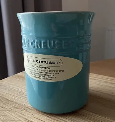 Le Creuset Stoneware Ink Turquoise Utensil Jar1.1L NEW RRP£30.00 RARE • £24.99