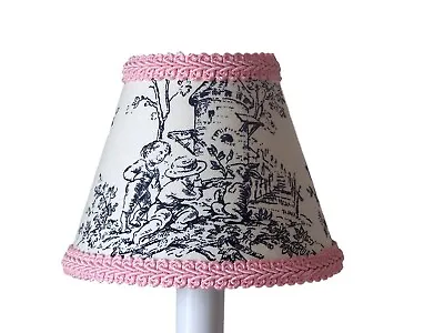 Black & Baby Pink Toile Chandelier Shades 5  Mini Lamp Sconce Shade Nursery • $5
