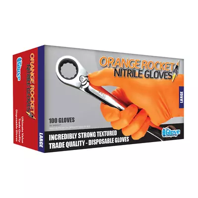 Tgc Orange Rocket Nitrile Disposable Glove 100pk Size Xxl 130035 • $30