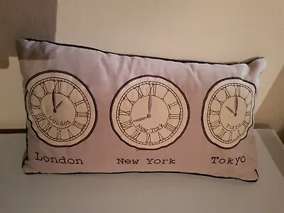 London New York Tokyo Clock Cushion • £10