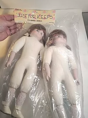 NOS LOT OF 2  Just For Keeps Classic Doll Brown Hair White Ivory Lace Socks 14  • $22