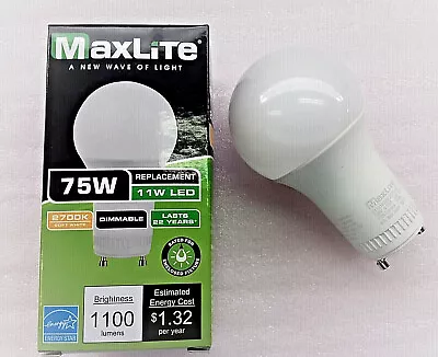 Maxlite 11W=75W A19 Dimmable 2700K Twist & Lock GU24 Base LED Light Bulb • $5.75