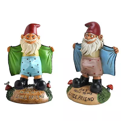 Funny Naughty Garden Gnome Statue Outdoor Figurine Lawn Ornaments For Yard Art • $20.82