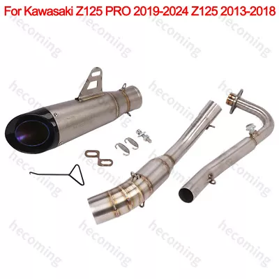 Motorcycle Full Exhaust System Slip On For Kawasaki Z125 PRO 2013-2024 • $82.70