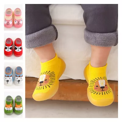 Winter Warm Kids Baby Girl Boys Toddler Anti-slip Slippers Socks Cotton Shoes • £5.99