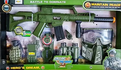 Army Military Soldier Combat Force Kids Playset Toy Gun Radio Accessories UK • £18.99