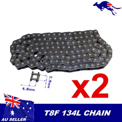 2x T8F 134Links Drive Chain 47cc 49cc Mini PIT Pocket Rocket Quad Dirt Bike ATV • $20.66