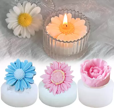 Flower Silicone Mold For Resin Candle Mold 3D Valentine'S Day Candle Soap Mould • $17.10