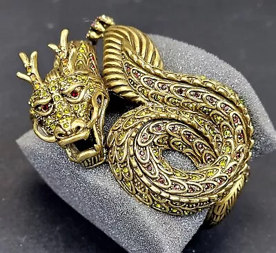 Heidi Daus Fashion Jewelry Serpentine Dragon Drama Hinged Bracelet ~ T717H • $78.77