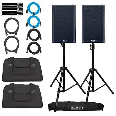 QSC K8.2 K2 Series 8  2-Way Active Powered DJ PA Loud Speakers W Stands & Cases • $1677.40