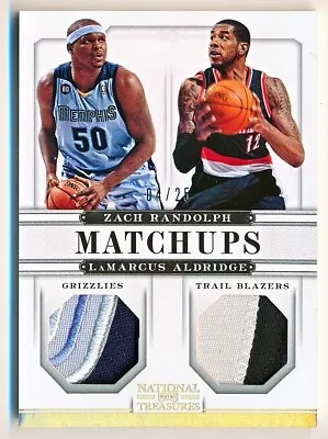 2012-13 National Treasures Zach Randolph LaMarcus Aldridge Matchup Patch (04/25) • $39.95