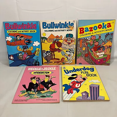 Vintage Coloring & Activity Books Mixed Lot Of 5 TPB VTG Bullwinkle Bazooka • $19.99