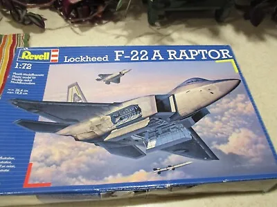 Revell Model Kit Lockheed F-22 A Raptor 1:72 Scale. Opened Box • $15