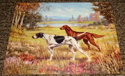 G.B. Fox Hunting Dogs Irish Setter Grass Flowers 12 X9  Sample Print Vintage • $16.99