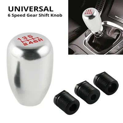 $25.99 • Buy Universal 6 Speed Aluminum Manual Car Gear Stick Shift Knob Shifter Lever Silver