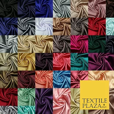 £1.50 • Buy OVER 40 COLOURS - Fine Silky Soft Charmeuse Satin Dress Fabric Draping Lining