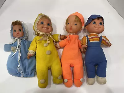Vintage LOT Of 4 1970s - 80s Mattel Baby Beans Stuffed Pajama Bean Bag Doll • $54.99