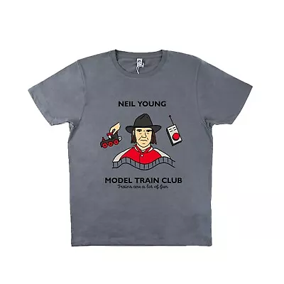 Neil Young Model Train Club T-Shirt! Train Enthusiast Harvert Moon Gold Rush • £25