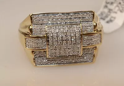 3.00 CT Men Real Moissanite Engagement Pinky Ring 14k Yellow Gold Plated Silver • $115.19