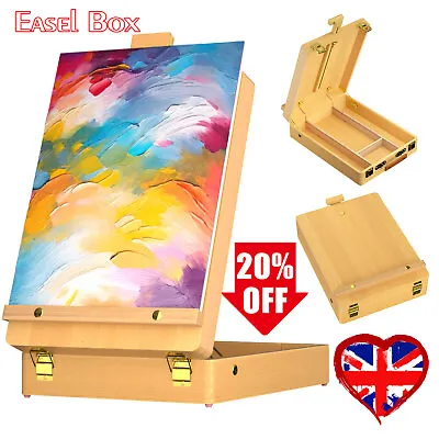 New Wooden Table Easel Box Easel Storage Portable Folding Artist Foldable UK • £17.20