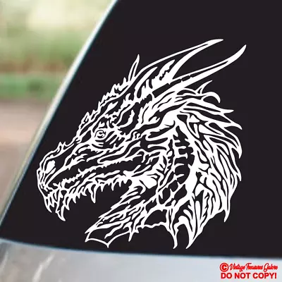 DRAGON HEAD Vinyl Decal Sticker Car Truck Window Wall Bumper LEGENDARY CREATURE • $2.99