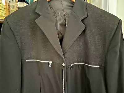Versace Classic Men V2 Blazer Textured Men Black Front Zipper Made In Italy • $85