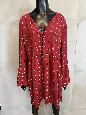 Tigerlily Tunic Dress Red Floral Size 10 • $25