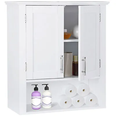 Wall-Mounted Medicine Cabinet Bathroom Storage Shelf Organizer With 2 Doors • $50.58