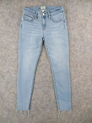 J Crew Jeans Womens 26 Blue Denim Toothpick Skinny Ankle Crop Low Rise 25x27 • $11.96