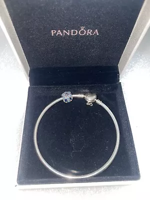 Authentic PANDORA Silver Moments Charm Bangle Forever Love Cathedral Rose Charms • £40