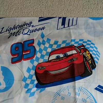 Disney Pixar  Cars Lighting McQueen Tow Mater Twin Flat Sheet Fabric Nwot • $13.97