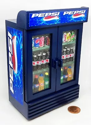 Dolls House Filled Pepsi Cooler Fridge Tumdee 1:12 Scale Coke Drink Accessory D • $72.35