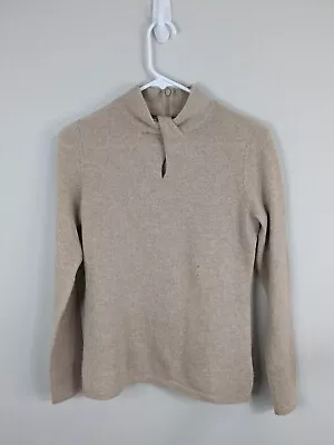 Magaschoni Sweater Women's Small Beige 100% Cashmere Stretch Long Sleeve • $25