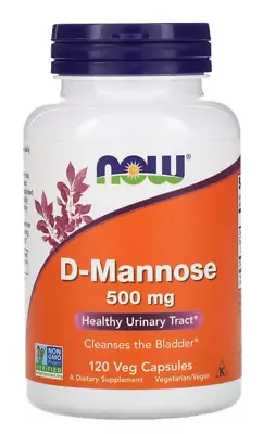 Now Foods D-Mannose 500 Mg 120 Veg Capsules Healthy Urinary Tract Clean Bladder • $43.80