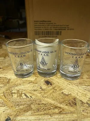 FREEMASON MASONIC SHOT GLASS Lot Of 3 District Table Lodge Vale Island • $24.99