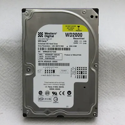 Western Digital Caviar WD2000JB 200Gb IDE / PATA  3.5  7200rpm Slight Use 49hrs • £30