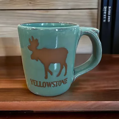 Yellowstone Moose Green Mug - Fired Pottery • $24