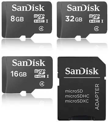 SanDisk 16GB 32GB MicroSDHC Class 4 MicroSD Micro SD SDHC C4 Card Bulk W/Adapter • $7.99