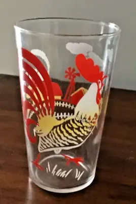 Vintage Rooster & Barn Tumbler/Drinking Glass • $18.98