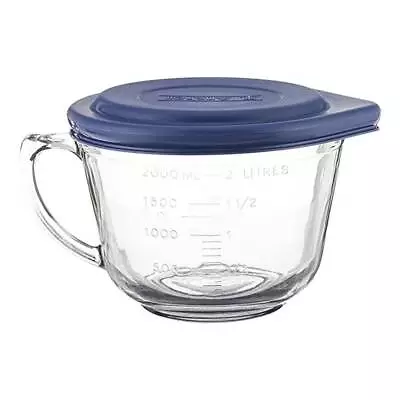 Anchor Hocking Glass Mixing Batter Bowl With Lid 2 Quart • $27.98