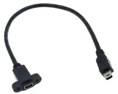 Mini USB B 5Pin Male To Female Socket Panel Mount Extension Cable 0.3m • £5.95