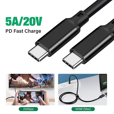 $12.95 • Buy USB3.2 Type C USB C 5A 100W Power Fast Charging Cable 20Gbps 4K Video Wire 2M 3M