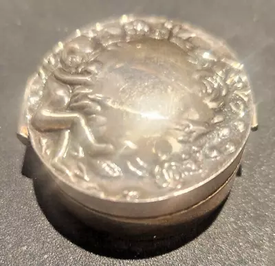 A Delightful Vintage Sterling Silver Pill Box Embossed With A Woman With Child • $79.99