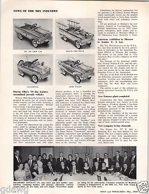 1959 PAPER AD Murray Ohio Jet Air Crew Cab Pedal Car Dude Station Wagon Article • $12.99