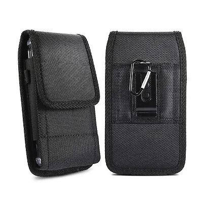 Vertical Cell Phone Pouch Holster Case Nylon Belt Loop Clip Carrying Bag Cover • $12.34