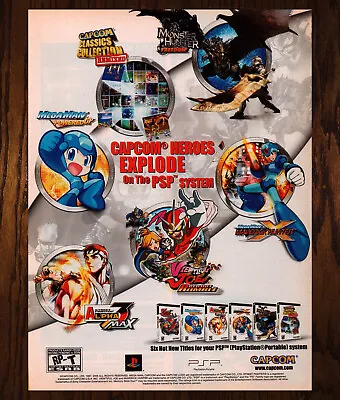 Capcom PSP Mega Man Monster Hunter - Video Game Print Ad / Poster Promo Art 2006 • $14.99