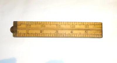 Vintage RABONE No 1166 Boxwood & Brass   Folding Rule / Ruler - Hinged VGC • $12.42